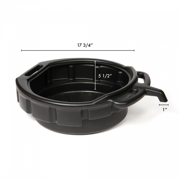 WirthCo Drain Pan, 4 gal Capacity, 17-3/4 in Top Inside Diameter x 1 in Spout Outside Diameter, 5-1/2 in Overall Height - 32953