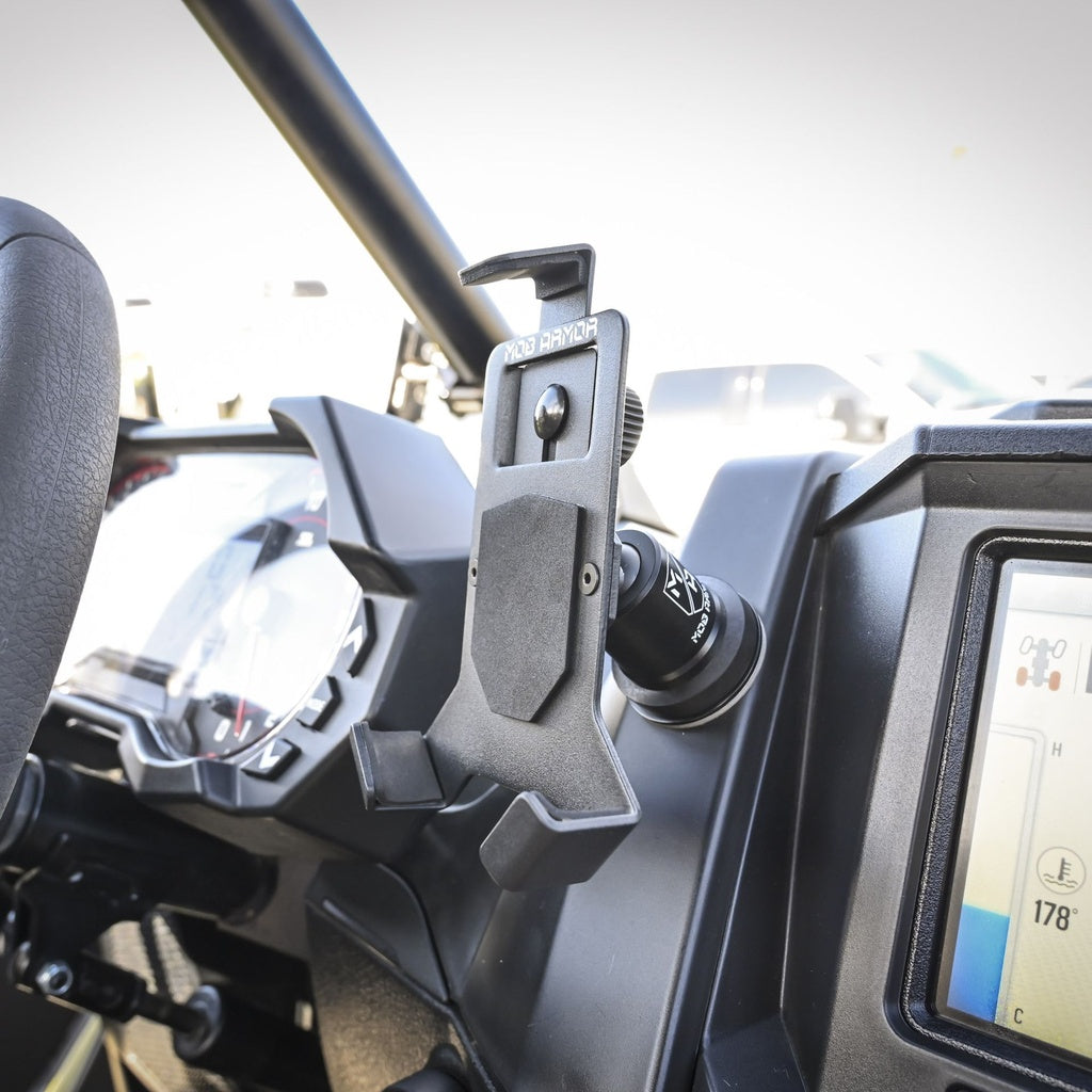 Mob Armor Cell Phone Mount, 90 Degrees of Tilt and 360 Degrees of Rotation, Black, Aluminum - MOBM2-BLK-LG