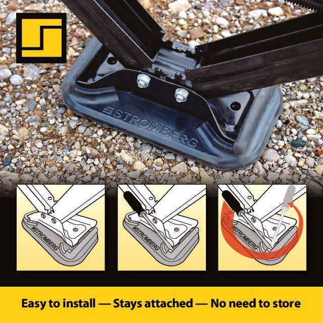 Stromberg Carlson Leveling Jack Foot Pad, Black, 11 in Length x 6-1/2 in Width, Set Of 2 - JBP-SJSC.2