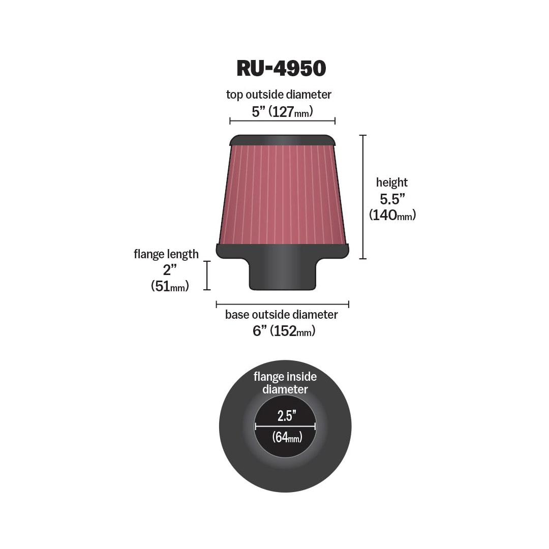 K&N Air Filter Elements RU-4950 product image 2
