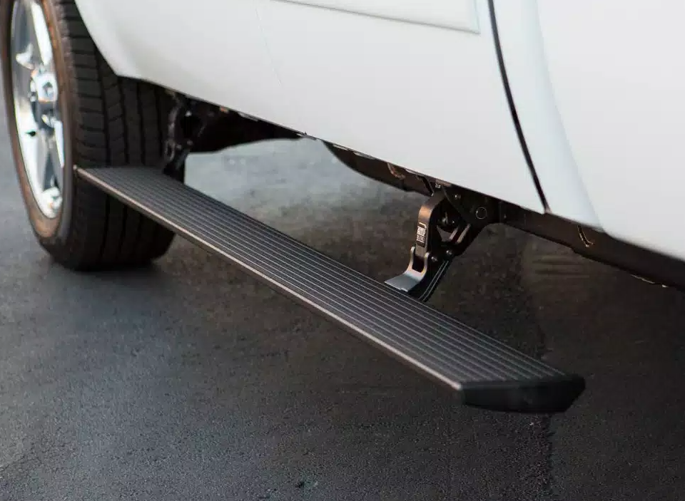 AMP Research Running Board, Textured Powder Coated, Black, Die Cast Aluminum - 76147-01A