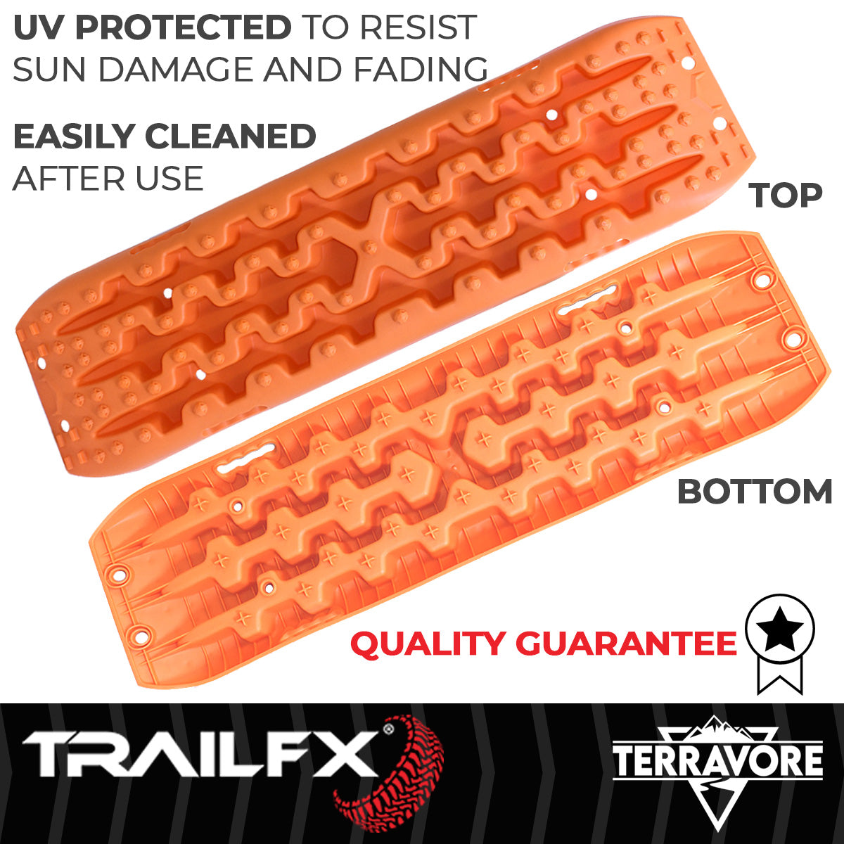 TrailFX Traction Mat, 42-1/2 in Length x 12-1/2 in Width x 2-1/2 in Height, Supports 20,000 lb, Set Of 2 - TBOR01