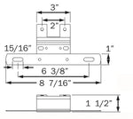Optronics License Plate Bracket, Black, Zinc Plated Steel - LP15SBP