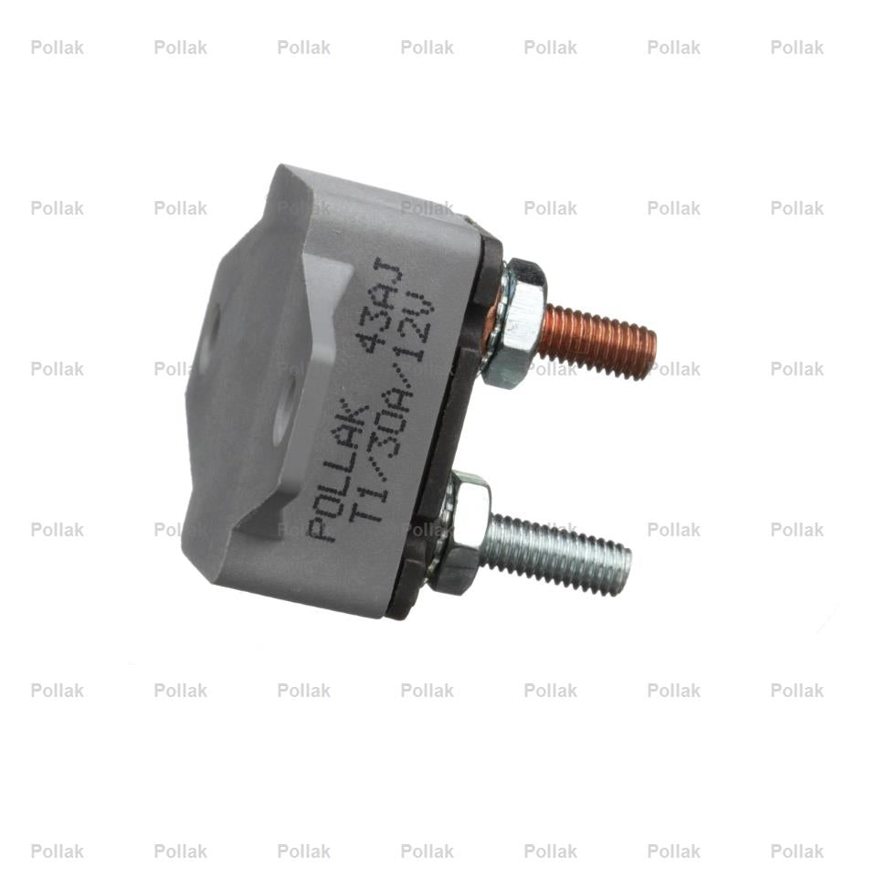 Pollak Circuit Breaker, 30 amp/12 V DC, With 90 Mounting Bracket - 54-230PL