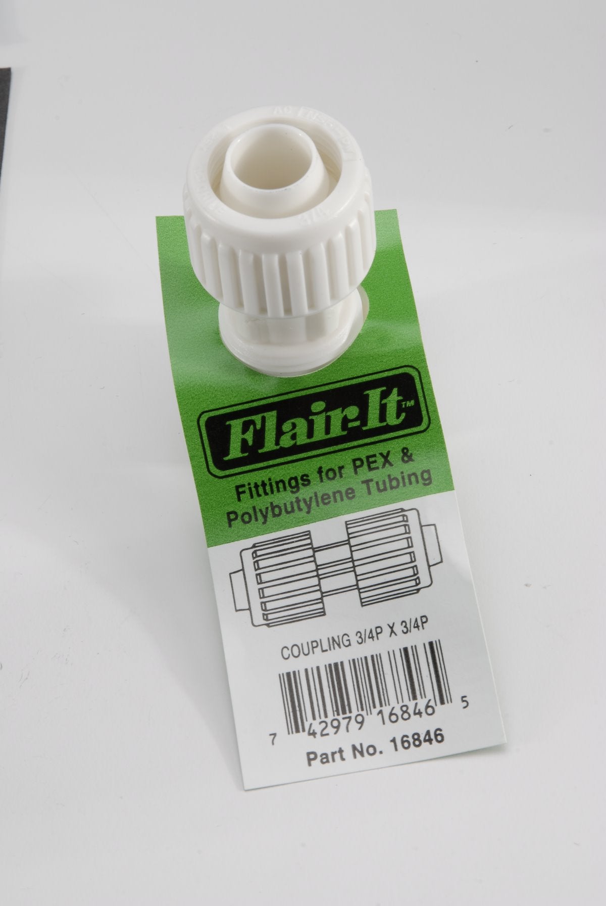 Elkhart Supply Fresh Water Fitting, 3/4 in PEX x 3/4 in PEX, White - 16846