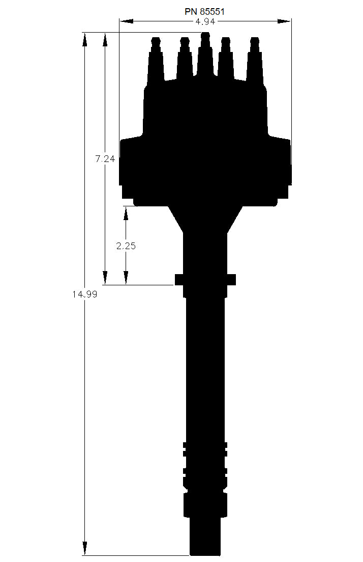 MSD Ignition Distributor, For Use With Chevy V8 Engines, Red Cap With HEI/Male Posts - 85551