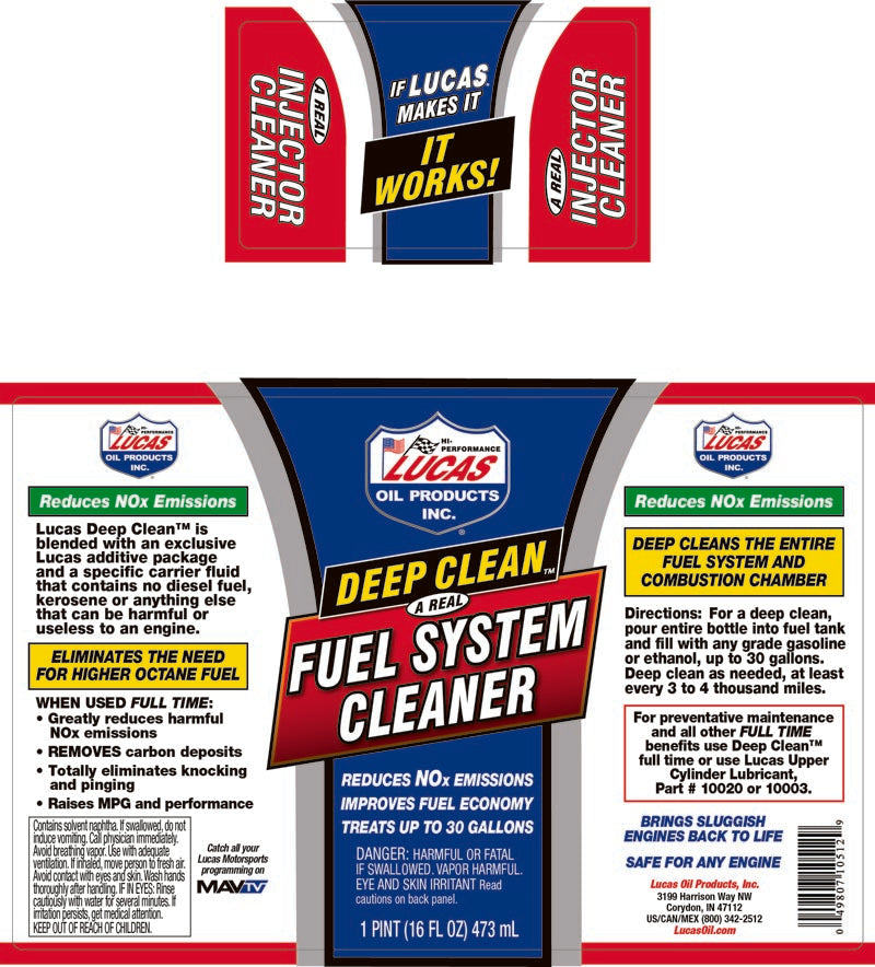 Lucas Oil Fuel Additive, Treats Up To 30 gal, 16 oz Bottle - 10512
