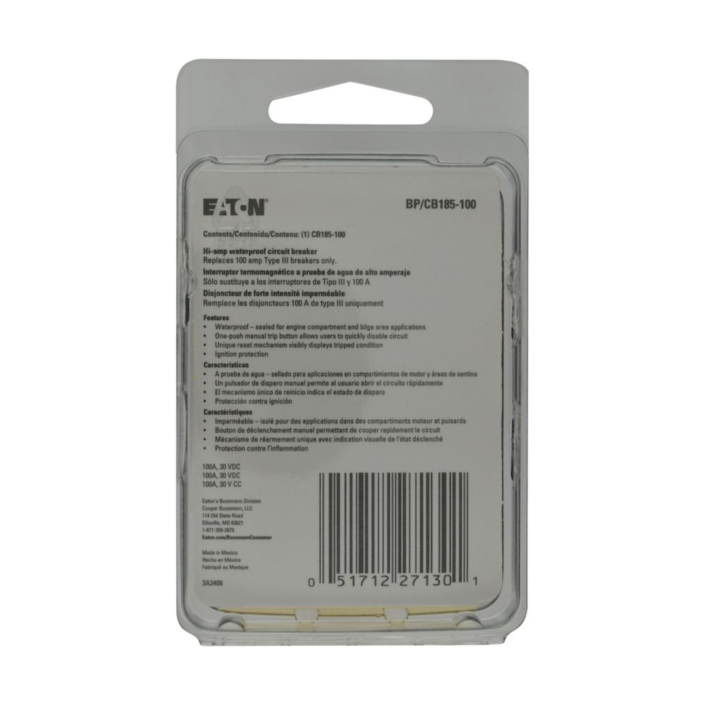 Bussmann Fuses, Relays & Wiring BP/CB185-100 product image 5