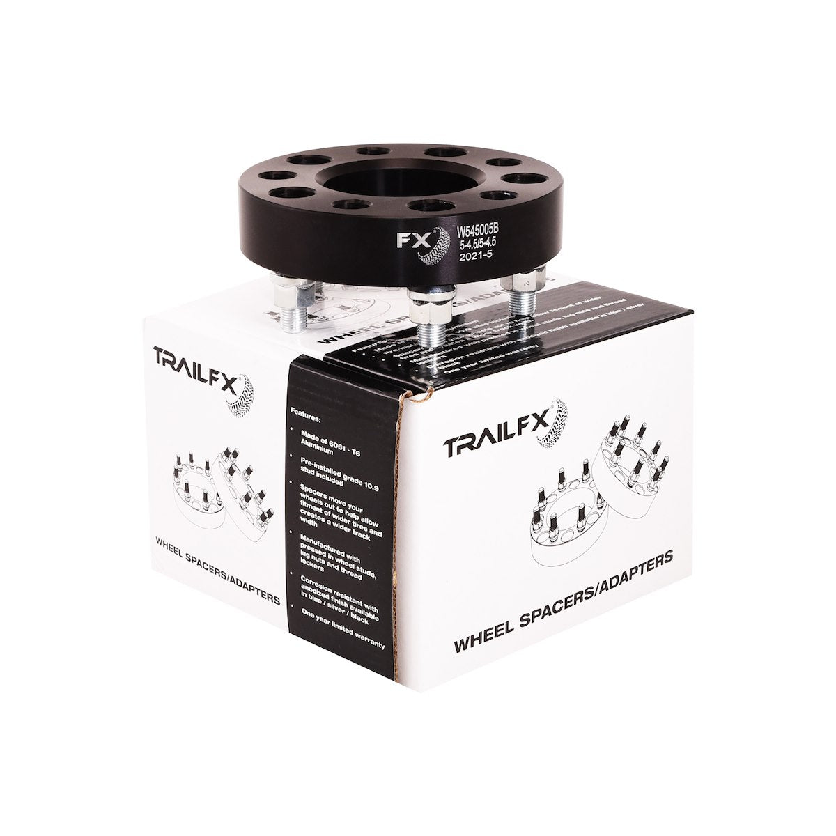 FX Wheels Wheel Spacer, 5 x 114.3 Millimeter/5 x 4.50 in Bolt Pattern, 1-1/4 in Thickness, 71.50 Millimeter Hub Size, Set Of 2 - W545005B