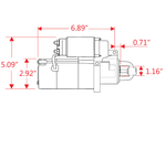Powermaster Starter, 4.4:1 Gear Reduction Ratio, 168 Tooth Count, Staggered Mount - 9200