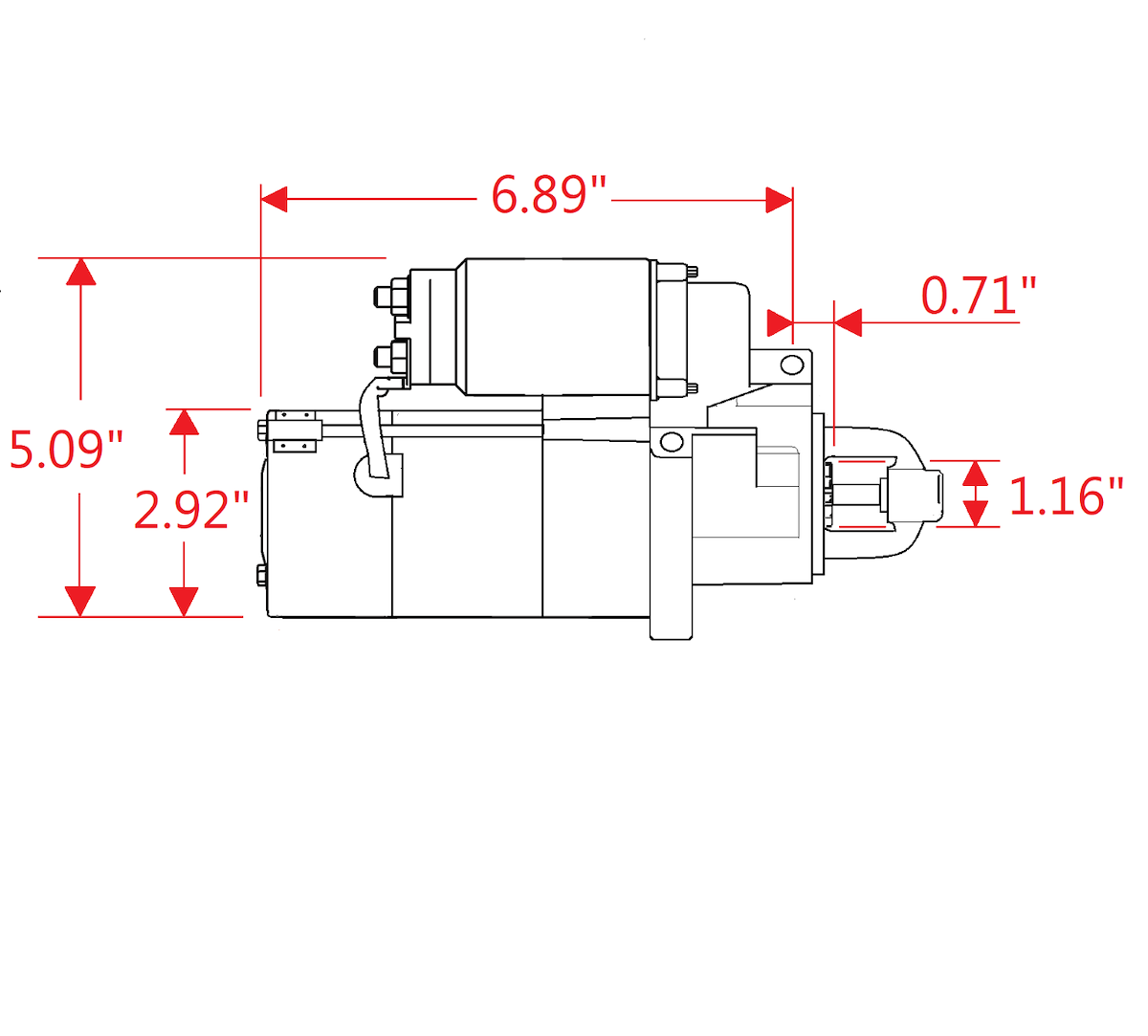 Powermaster Starter, 4.4:1 Gear Reduction Ratio, 168 Tooth Count, Staggered Mount - 9200