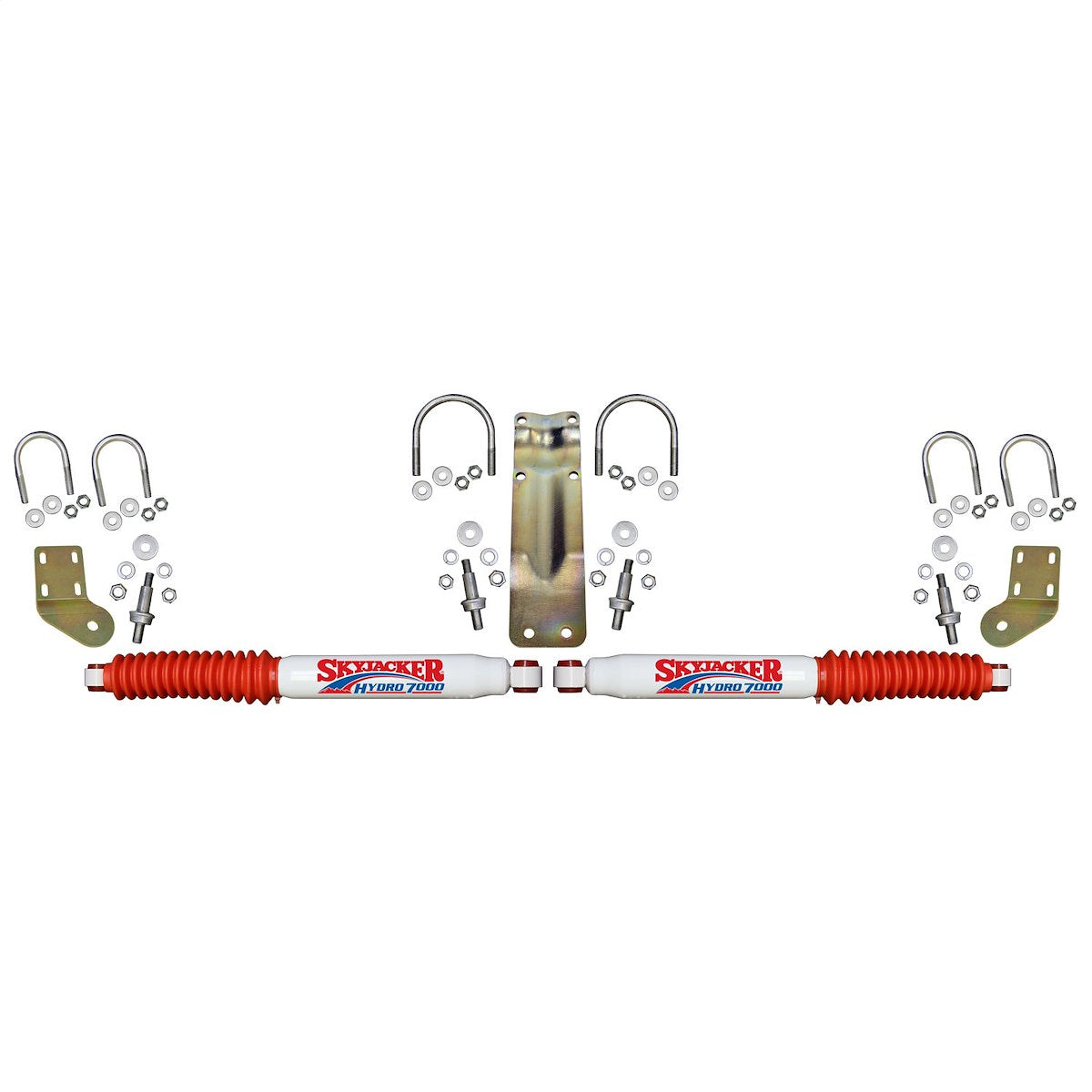 Skyjacker Suspensions Steering Stabilizer, Hydro 7000, White With Red Shock Boots, Set Of 2 - 7253