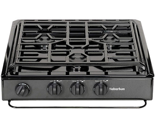 Stove Wrap Stove Top And Oven Protector, For Suburban Triangle 3 Burner Stove, Black, Heat Resistant Up To 550 degree Fahrenheit - SWRV400