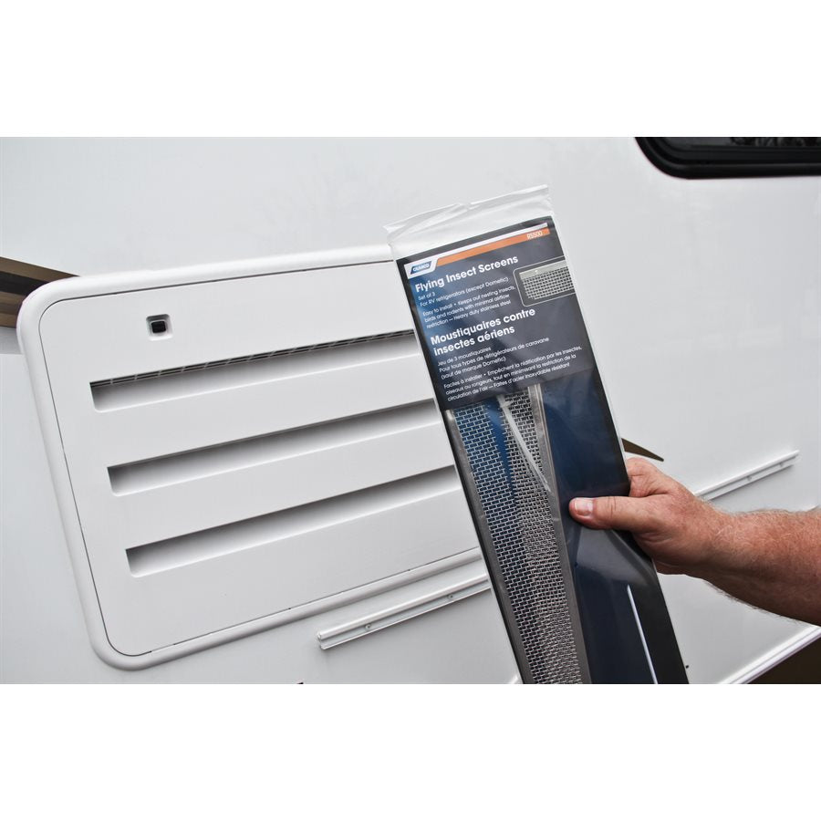 Camco Bug Screen - RV Appliance, 19-3/4 in Length x 1-5/16 in Width, Stainless Steel, Model RS500, Pack Of 3 - 42148
