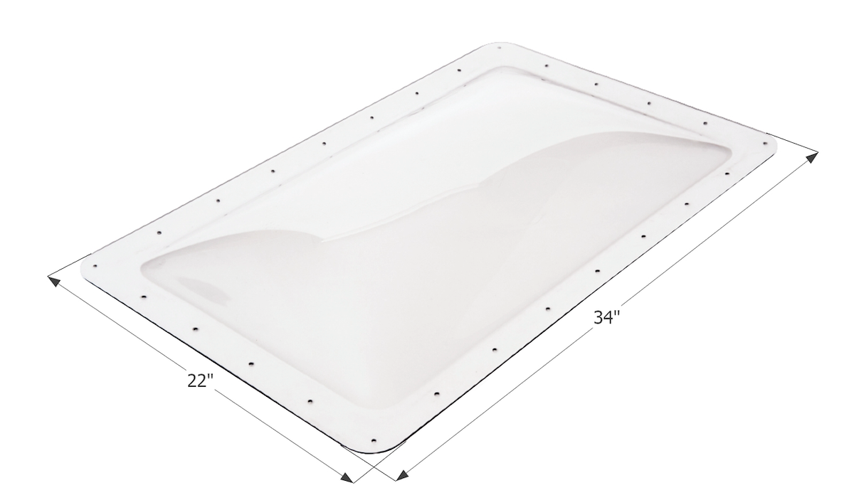 Icon Skylight, 4 in High Bubble Type Dome, For 30 in Length x 18 in Width Opening, 34 in Length x 22 in Width Flange - 01854