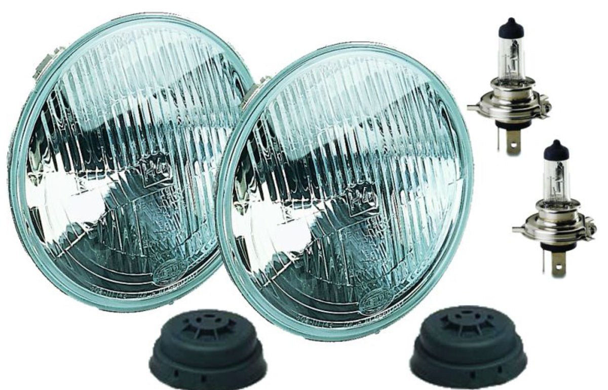 HELLA Headlight Conversion Kit, Replaces Sealed Beam Head Light, 7 in Round, H4 Bulb, Set Of 2 - 002395801