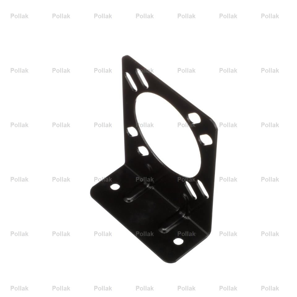 Pollak Trailer Wiring Connector Mounting Bracket, For Use With 7 Way RV Connector, 90 degree Bend, Black - 12-711U