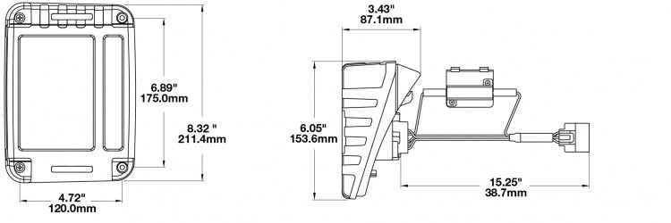 J.W. Speaker Tail Light Assembly, 279 J Series, LED, Clear/Red Lens, Set Of 2 - 0347531