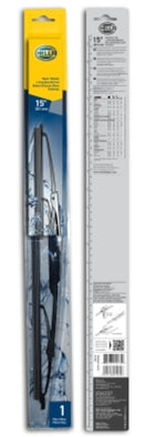 HELLA Windshield Wiper Blade, 15 in, Steel Frame, Black - 858083151