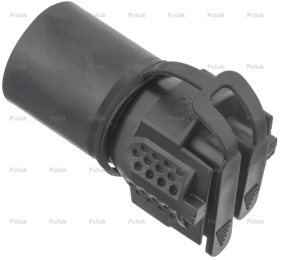 Pollak Trailer Wiring Connector Adapter, 7-Blade Vehicle End Socket to Dual 5-Way/4-Way Flat Connections, 3-1/4 in Harness - 7WB-178PFV