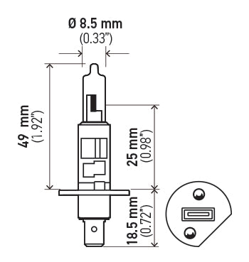 HELLA Headlight Bulb, H1, 55 Watt, 12 V - H1
