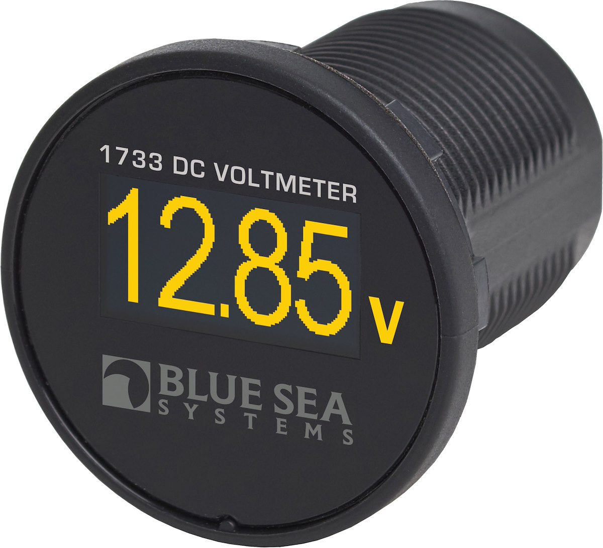 Blue Sea Gauge Voltmeter, 8 To 36 V, OLED Screen, Black - 1733-BSS