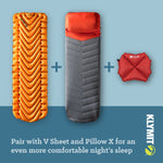Klymit Sleeping Pad, 72 in Length x 23 in Width x 2-1/2 in Height Inflated Regular, 30D Polyester Fabric, 20 oz Weight - 06I2OR03C