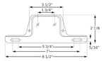 Optronics License Plate Bracket, Powder Coated Black, Steel, 8-1/2 in Width x 2-7/8 in Height - LP20SB
