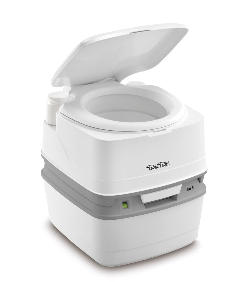Thetford/ Norcold Toilet, Porta Potti  365, 4.0 gal Fresh Water Tank And 5.5 gal Waste Water Tank, White/Medium Gray - 50281