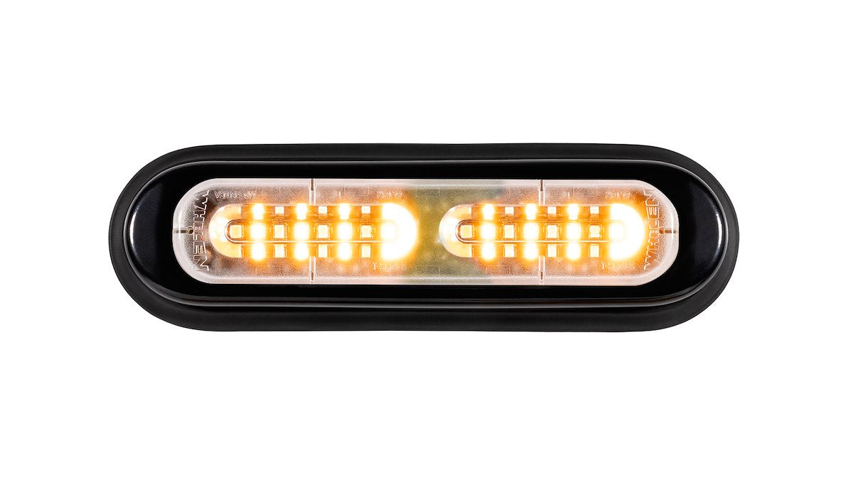 Whelen Engineering Company Warning Light, T-Series Linear Super-LED DUO, 5.14 in Length x 1/2 in Width x 1-1/2 in Height, Amber/White Light - TSS0F