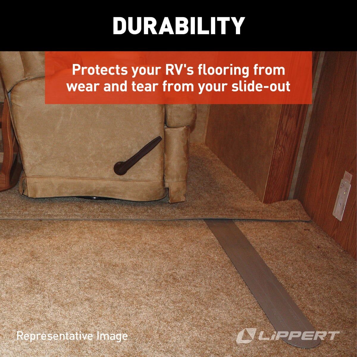 Lippert Slide Out Floor Protector, 40 in Length x 5 in Width, Set Of 2 - 134993