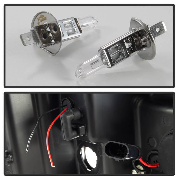 Spyder Automotive Headlight Assembly, Version 3, Projector Beam With LED Daytime Running Light, Black Plastic Housing, Set Of 2 - 5083609
