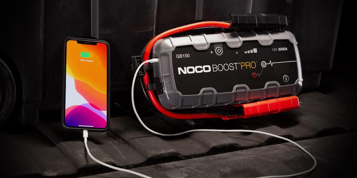 NOCO Battery Jump Starter, 88 Watt Hours Capacity Lithium-Ion Battery, 3000 Peak amp, Up To 80 Jump Starts Per Charge - GB150