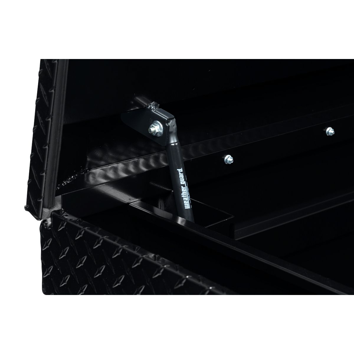 Weather Guard Tool Box, Gloss Black, Aluminum, 27-1/2 in Length x 72 in Width x 18-1/2 in Height - 117-5-04