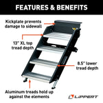 Lippert Entry Step, SolidStep  3.0, 4 Manual Fold-Up Steps, With 8 in Rise - 791574
