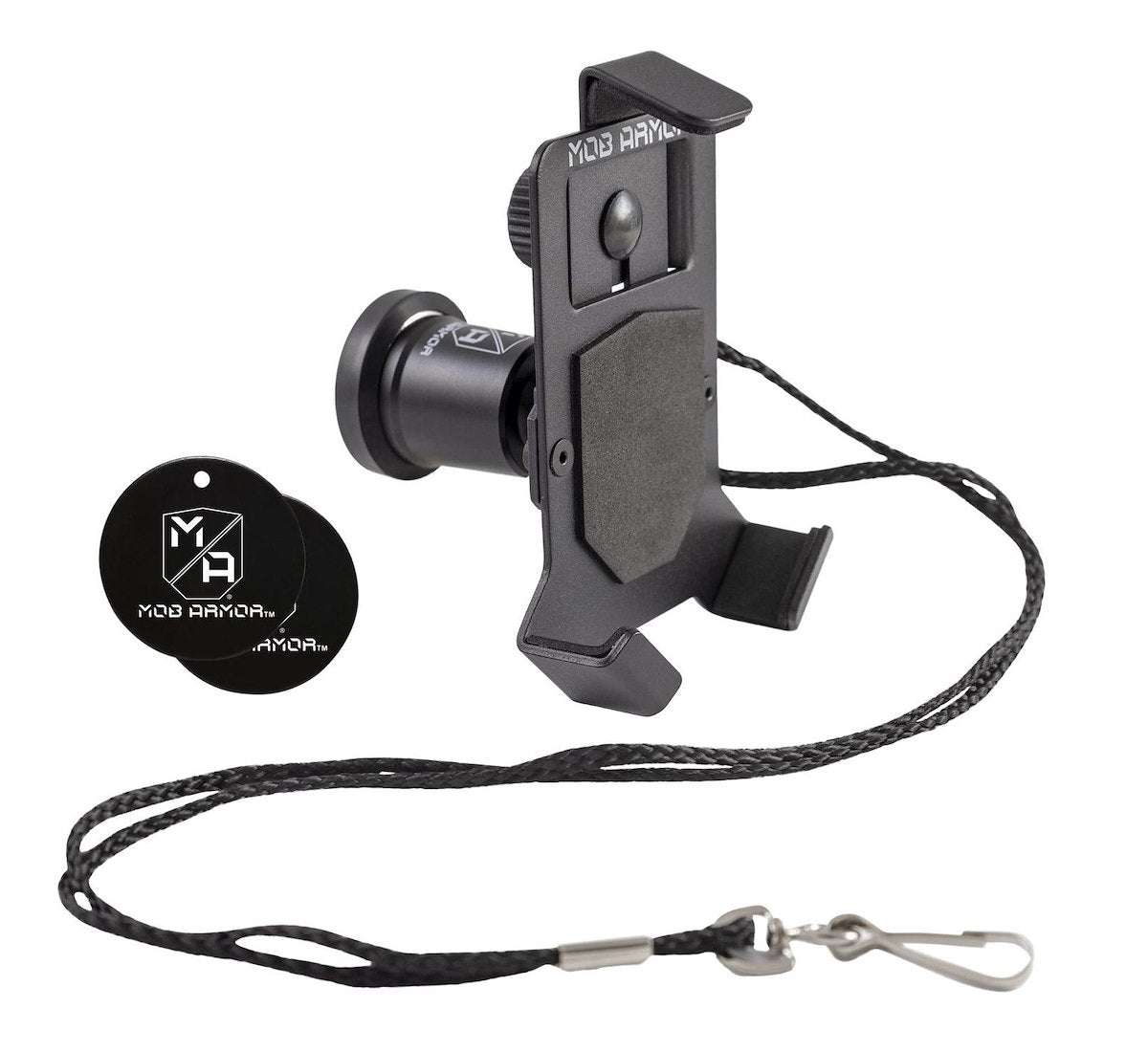 Mob Armor Cell Phone Mount, 90 Degrees of Tilt and 360 Degrees of Rotation, Black, Aluminum - MOBM2-BLK-LG