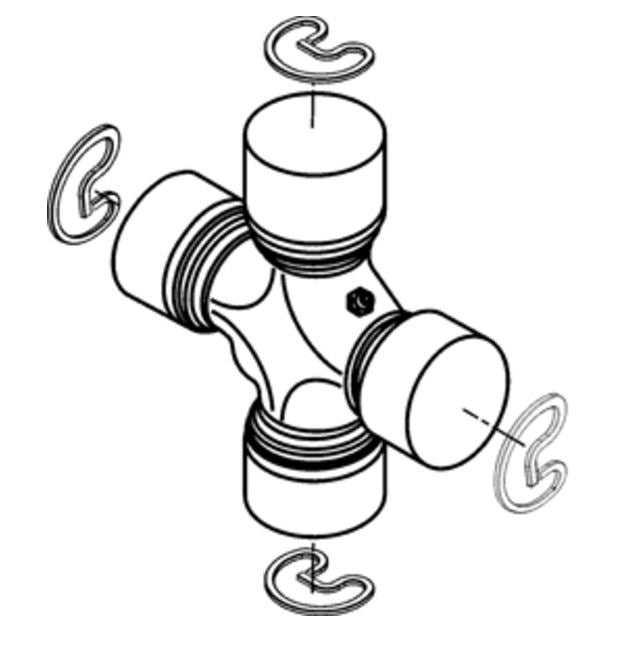 Dana - Spicer Universal Joint, Spicer Life Series, 1350 Design, 4 Smooth Round Bearings - 5-1350X