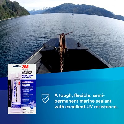 3M Adhesive Sealant, 3M 4000 UV Fast Cure, Used To Bond Aluminum/Wood/Gelcoat And Fiberglass, 3 oz Tube - 05280