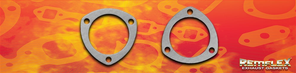 Remflex Exhaust Gaskets Exhaust Header Collector Gasket, 3 in Pipe Diameter, Three Bolt 3-3/8 in Circle - 8002