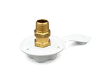 B&B Molders Fresh Water Inlet, 1-1/2 in Diameter Cutout Size, 3 in Outside Diameter x 1-11/16 in Valve Depth, Polar White - 94214