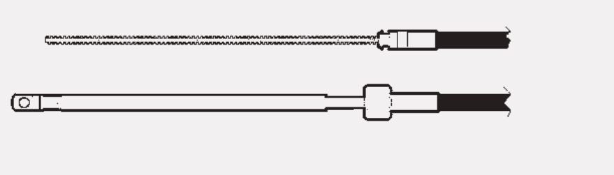 Uflex Boat Steering System Cable, 16 ft Length, Black, Stainless Steel Output End Fitting - M66X16