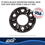 Coast2Coast Wheel Skin, 18 in, 6 Split Spokes, Gloss Black, Set Of 4 - IMP470BLK