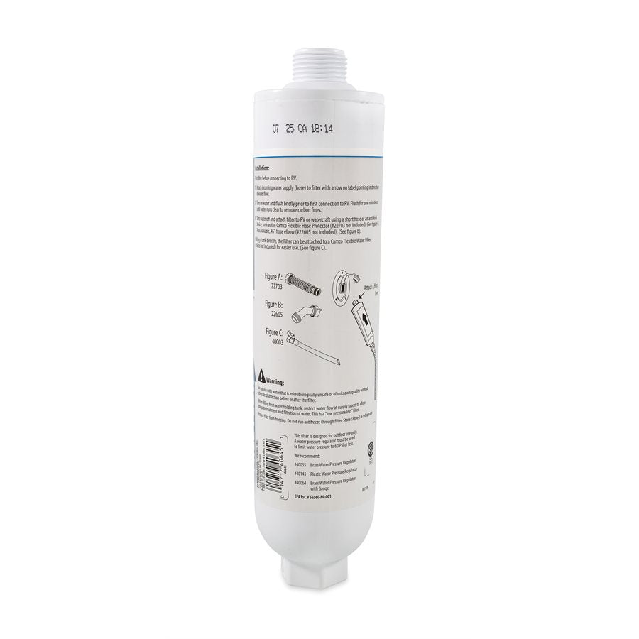 Camco Fresh Water Filter, Filters Down to 150 Microns - 40645