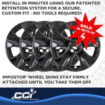 Coast2Coast Wheel Skin, 18 in, 5 V Spokes, Gloss Black, Set Of 4 - IMP525BLK