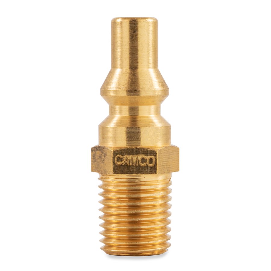 Camco Propane Hose Connector, 1/4 in Male NPT x Male Quick Connect, Brass - 59903