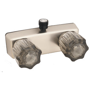 Empire Faucet Shower Control Valve, 2 Valve, 4 in Center Distance, Clear Crystal Knob/White Housing - U-YJW53VBW