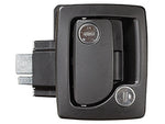 RV Designer Entry Door Handle, Black, Die Cast Zinc Alloy Housing And Steel Strike Plate - T500