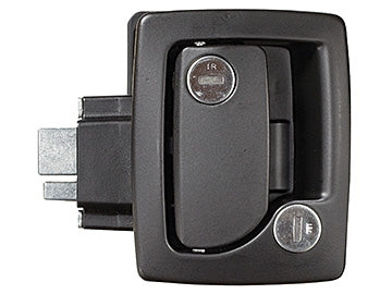RV Designer Entry Door Handle, Black, Die Cast Zinc Alloy Housing And Steel Strike Plate - T500