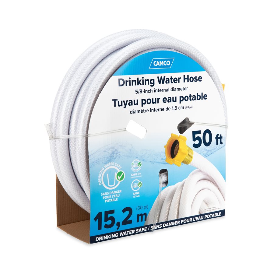 Camco Fresh Water Hose, 5/8 in Internal Diameter, 50 ft Length, 100 PSI Working Pressure - 22793