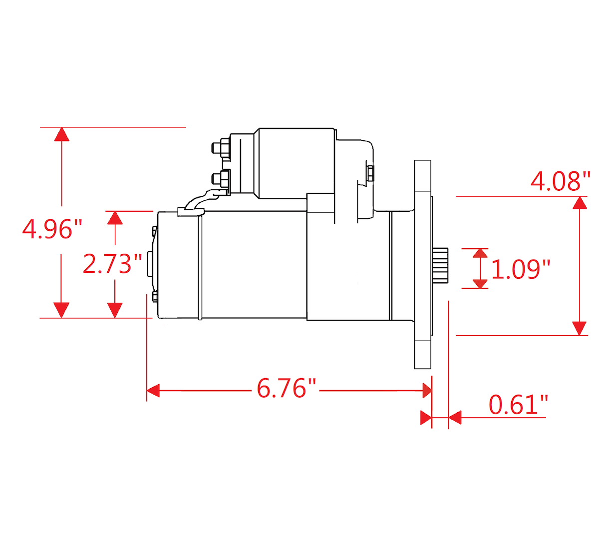 Powermaster Starter, 6:1 Gear Reduction, 157 Tooth Count, 3/4 in Depth - 9103